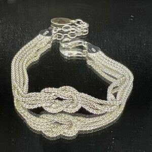 Lyadema Love Knot Bracelet 925 Silver Multi Strand Chain Delicate Jewelry‎ 7"